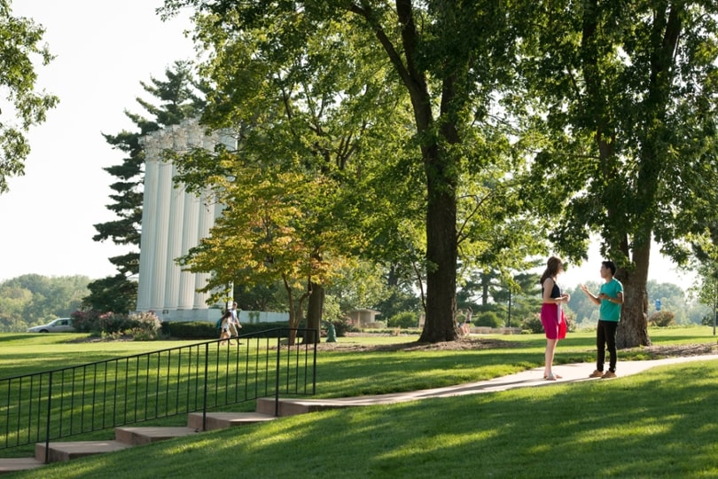 Students at The Columns