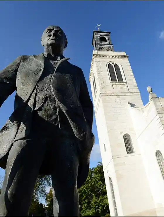 Churchill Statue at Westminster College, one of the best Missouri universities and just miles from colleges in Columbia